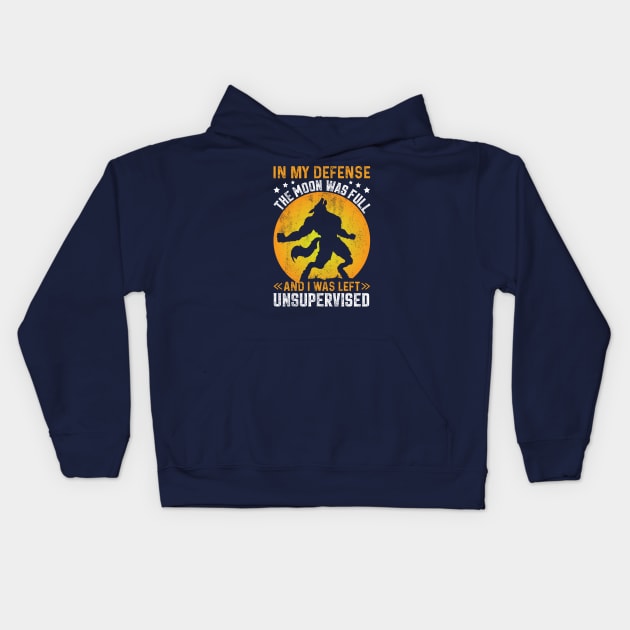 Werewolf, Unsupervised Kids Hoodie by KennefRiggles